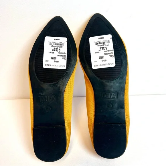 NWT • Women’s MIA “Kerri” Pointed Toe Flats • Size 6.5M • Color: Mustard Yellow - Picture 10 of 13